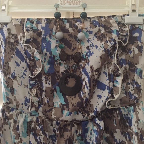 Brown and blue necklace - Picture 4 of 4