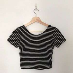 American Apparel Striped Cropped Tee