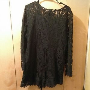 Long sleeved lace romper (shorts) SOLD