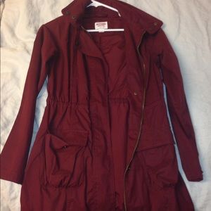 Maroon light trench jacket