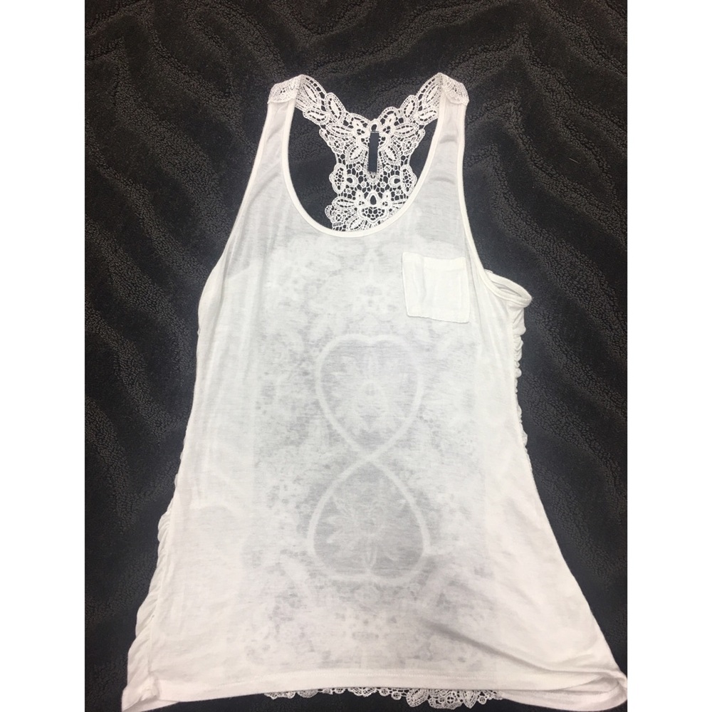 White lace tank