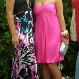 Pink silk cache dress