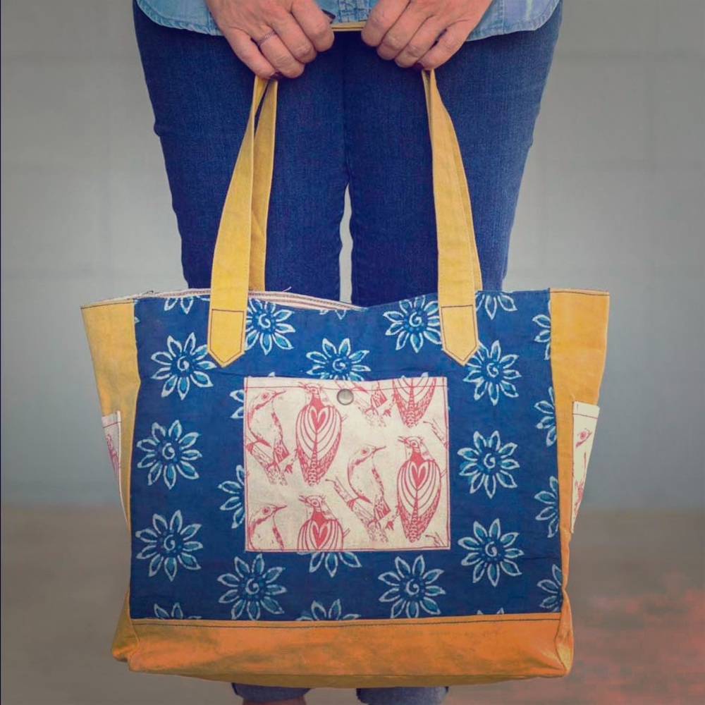 Tangerine Birds Bag Tote