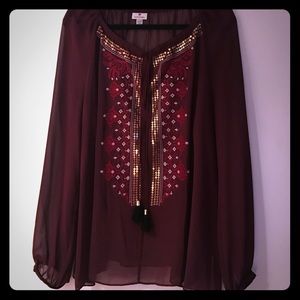 Altuzarra for Target Blouse in Merlot color. Sz XL