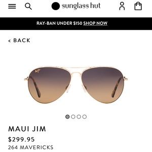 Maui Jim Mavericks Aviator Sunglasses NWT