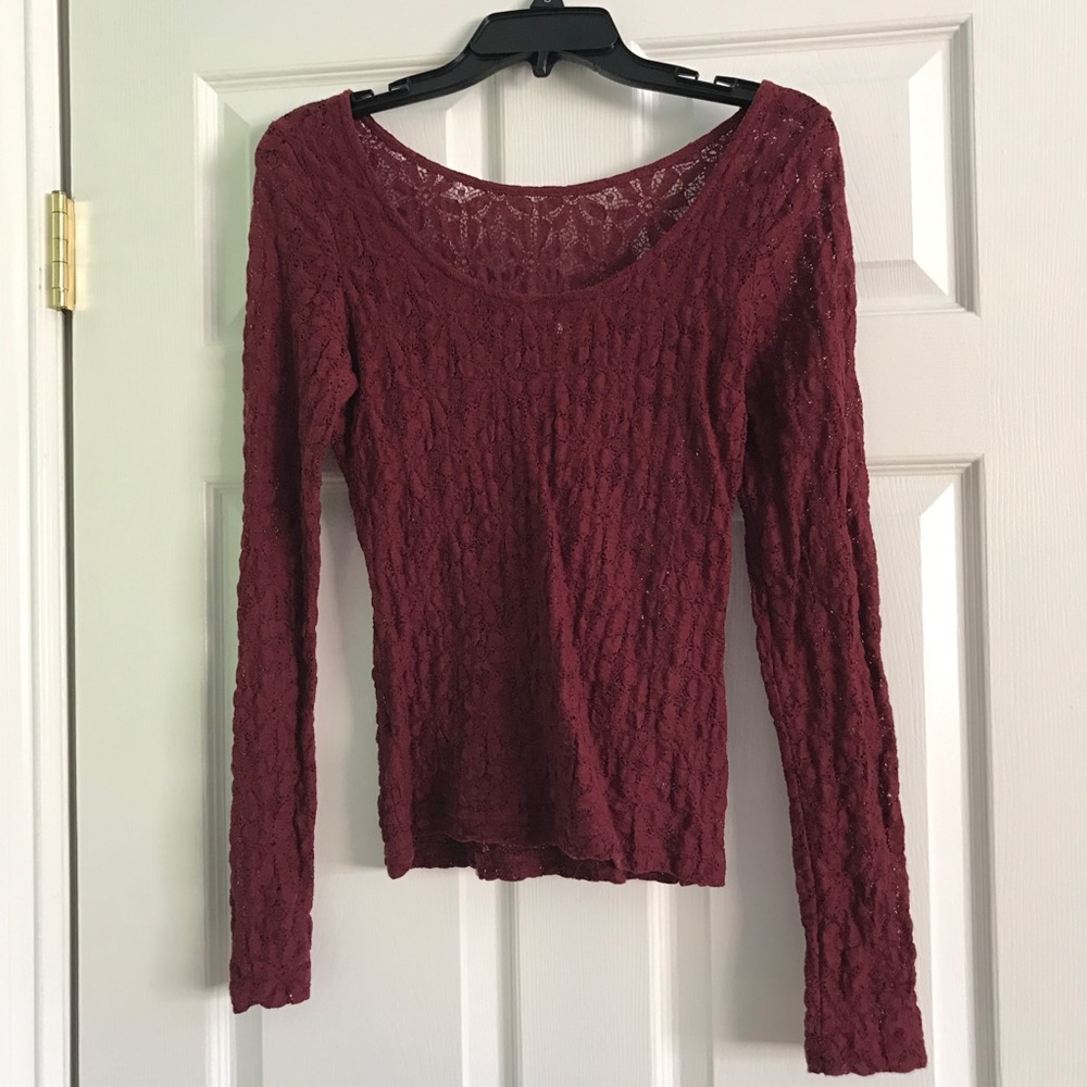 Kimchi Blue Burgundy Lace Top