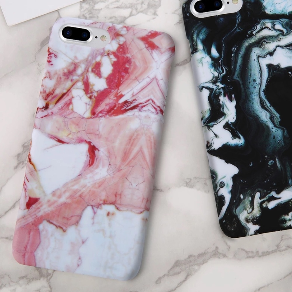 GORGEOUS IPHONE 7 8 PLUS PINK MARBLE CASE - Picture 2 of 4