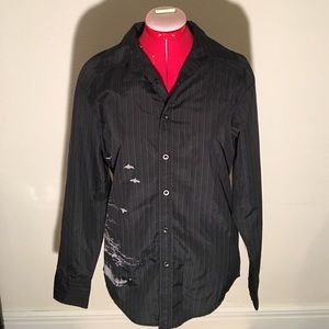 Red Level Nine Button Up