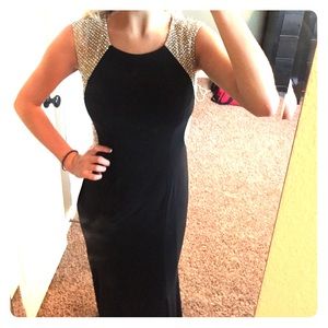 Size 2 prom dress (Black/silver/nude)