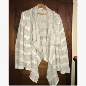 White draped cardigan