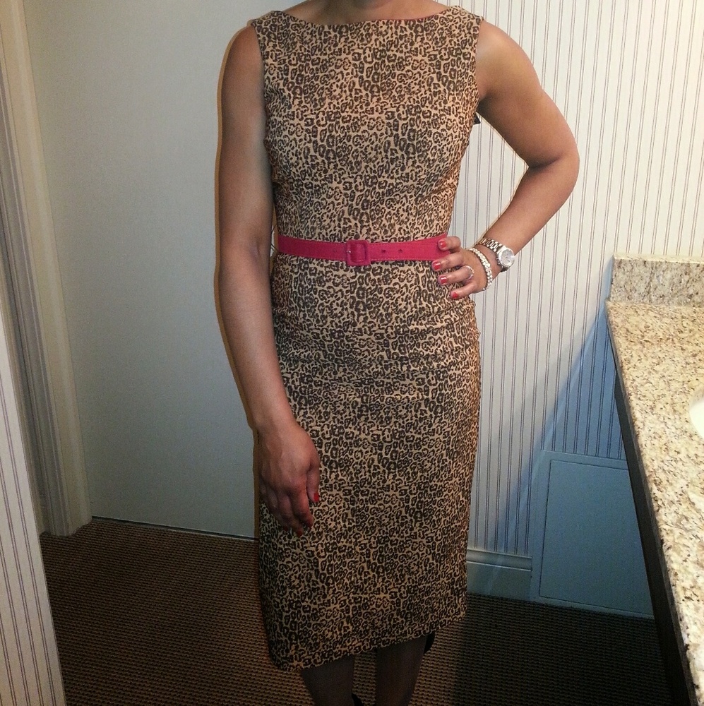 Leopard pencil dress size medium