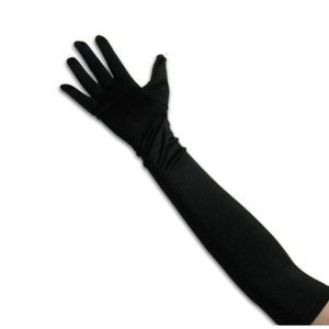 Black Satin Gloves