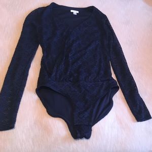 Navy blue lace bodysuit