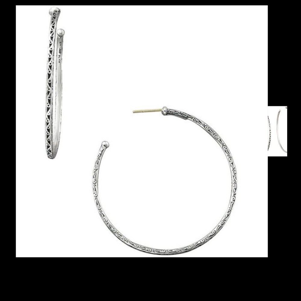 Konstantino large hoops with 14k yellow gold posts