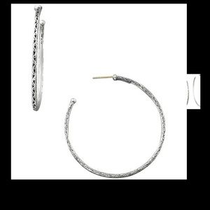 Konstantino large hoops with 14k yellow gold posts