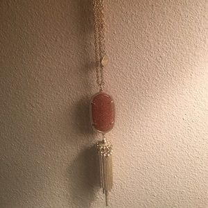 Long kendra Scott burnt orange pendant necklace