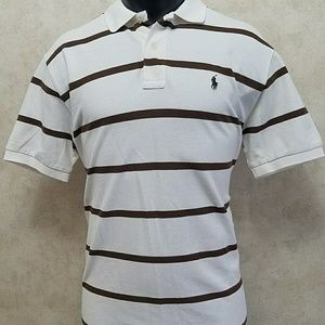Ralph Lauren Polo Mens Large Brown White