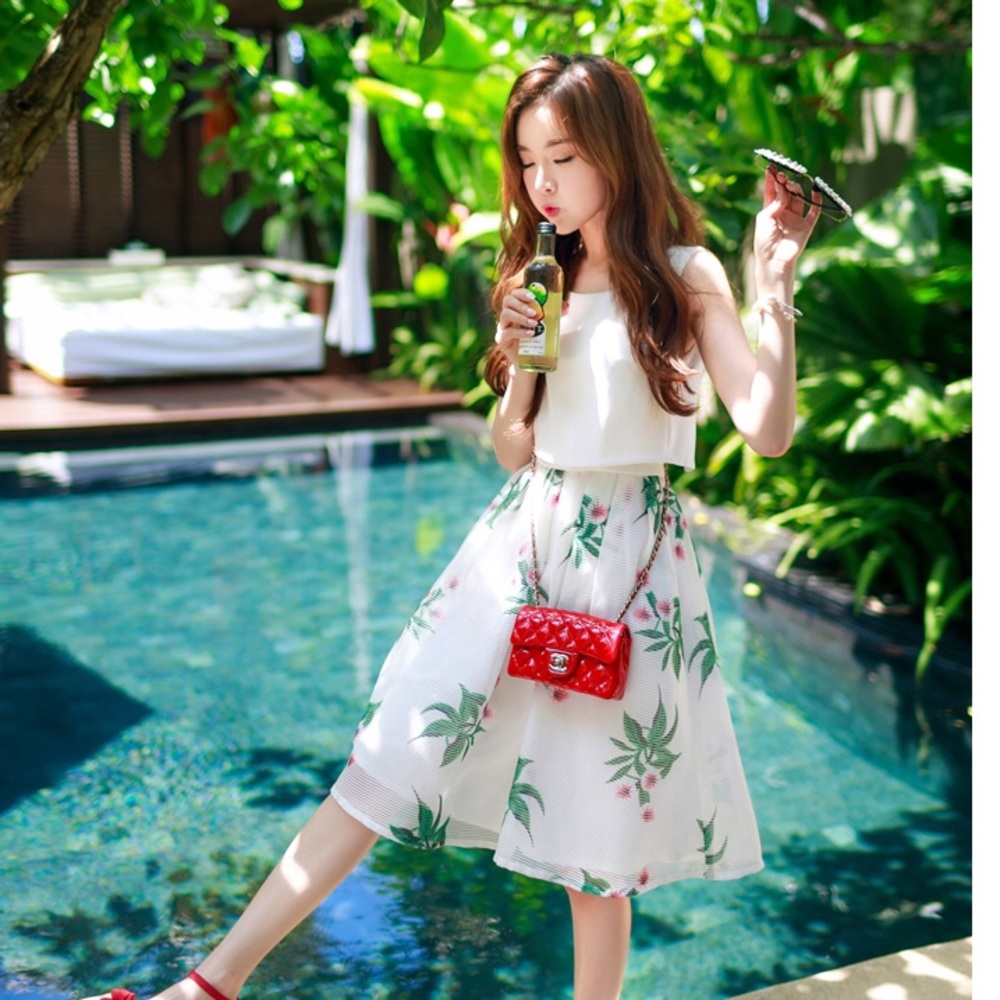 Layered-Look Sleeveless Dress