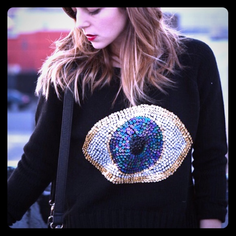 LF BLACK Evil Eye Sweater