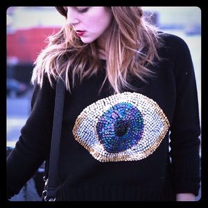LF BLACK Evil Eye Sweater