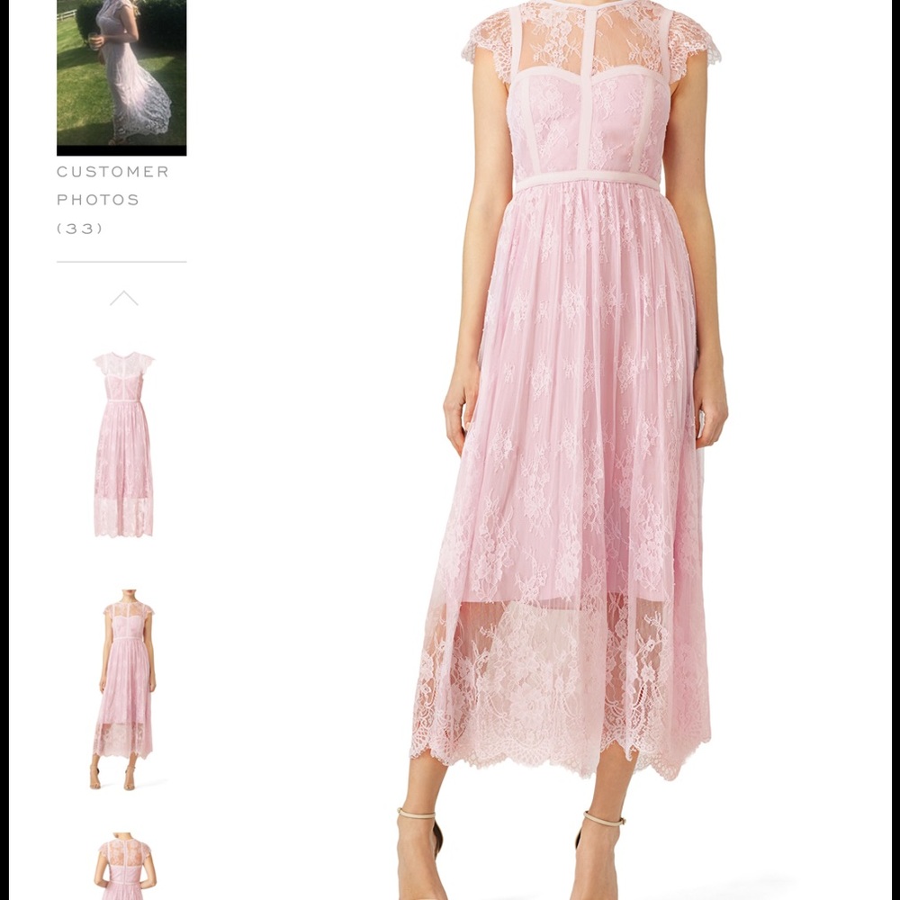 PARKER TESORO LACE DRESS PINK SZ 2, NEW W/OUT TAG