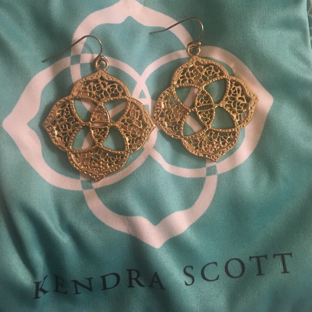 Kendra Scott logo pendant earrings