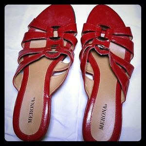 Red heels slip-ons