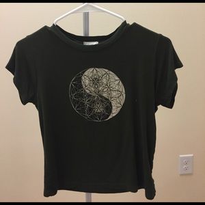 Dark Green Pacsun T-Shirt With Yin Yang