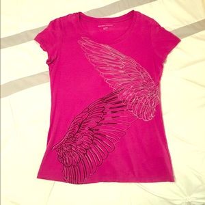 New York & Company Fuchsia Color T-Shirt