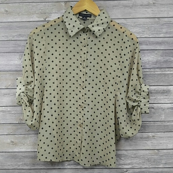 Love Culture Tops - Love Culture tan & black billowy blouse