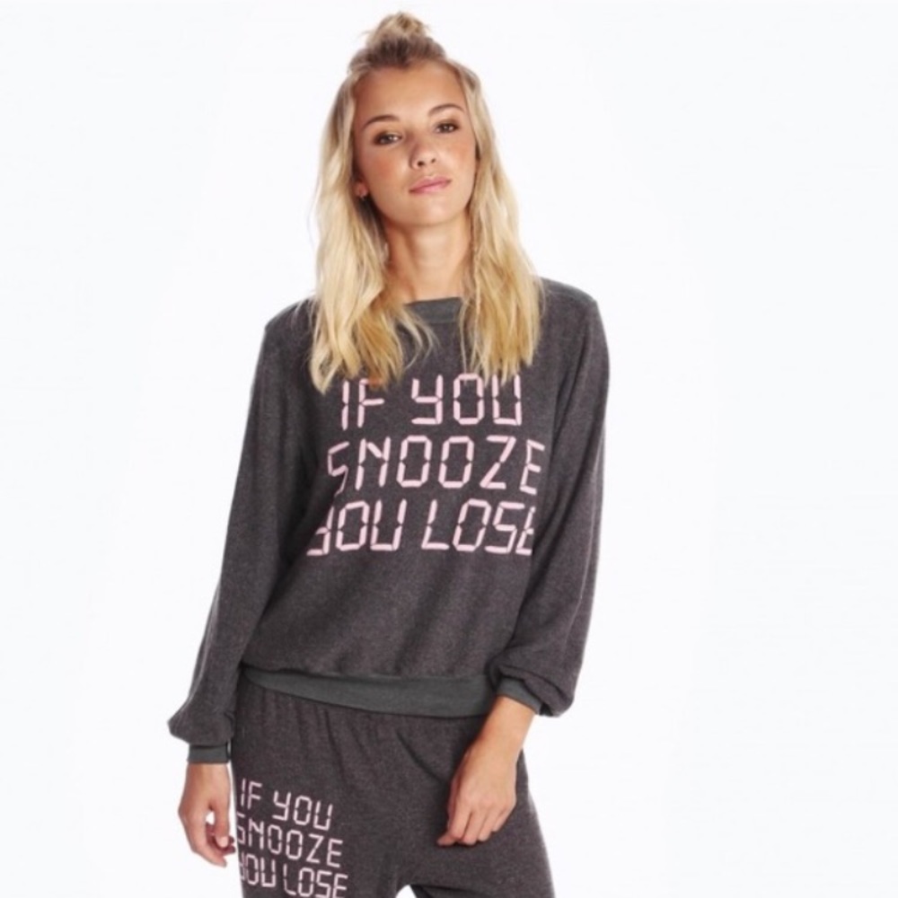 Wildfox Snooze You Lose Brunch Sweatshirt SZ S
