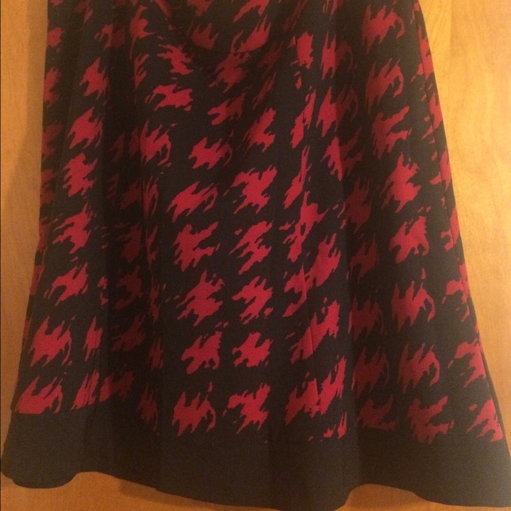Red and Black Houndstooth Skirt