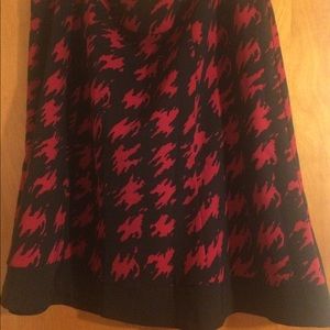 Red and Black Houndstooth Skirt