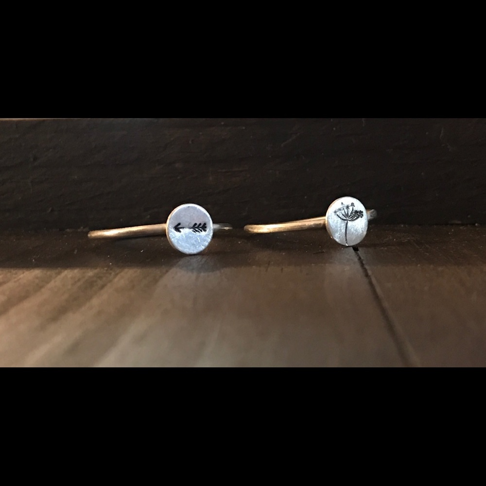 Handmade Sterling Silver Stackable Dandelion Rings - Picture 2 of 3