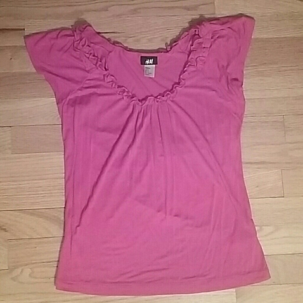 H&M Ruffle Neckline Blouse