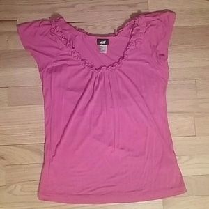 H&M Ruffle Neckline Blouse