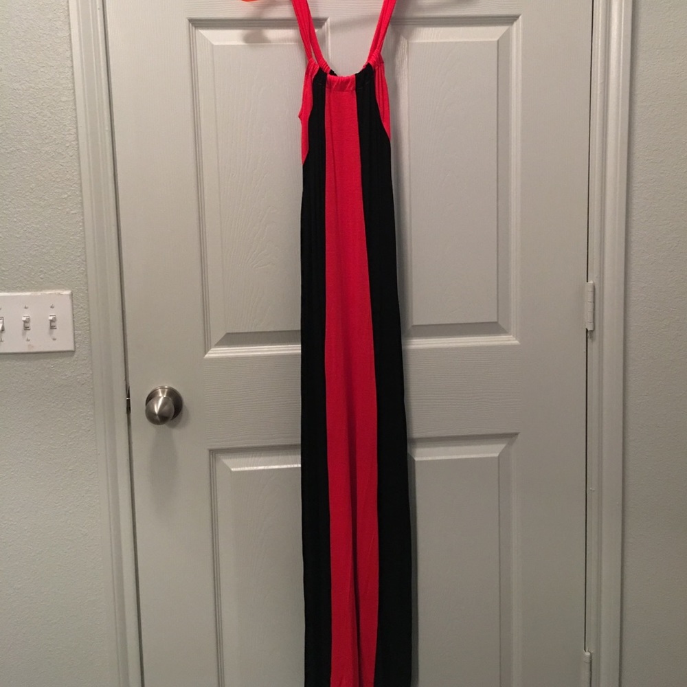Red and black dress
