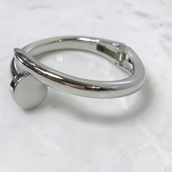 Silver Nail Bangle - Picture 3 of 4