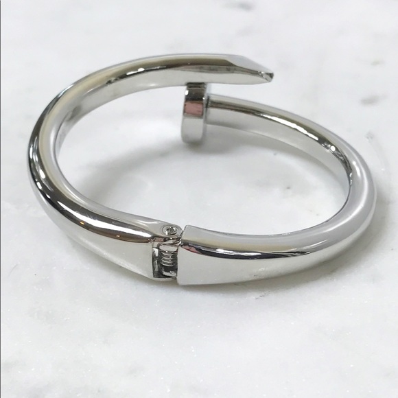 Silver Nail Bangle - Picture 4 of 4