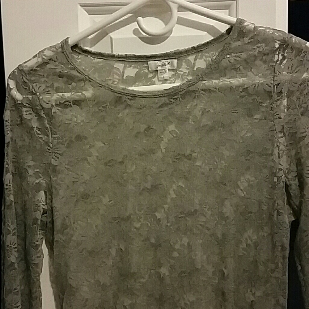 See through long sleeve shirt