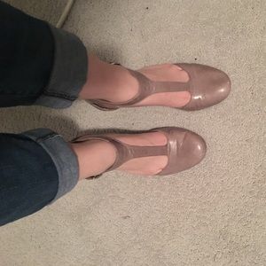Franco Sarto Leather Nude Wedges (size 7.5)