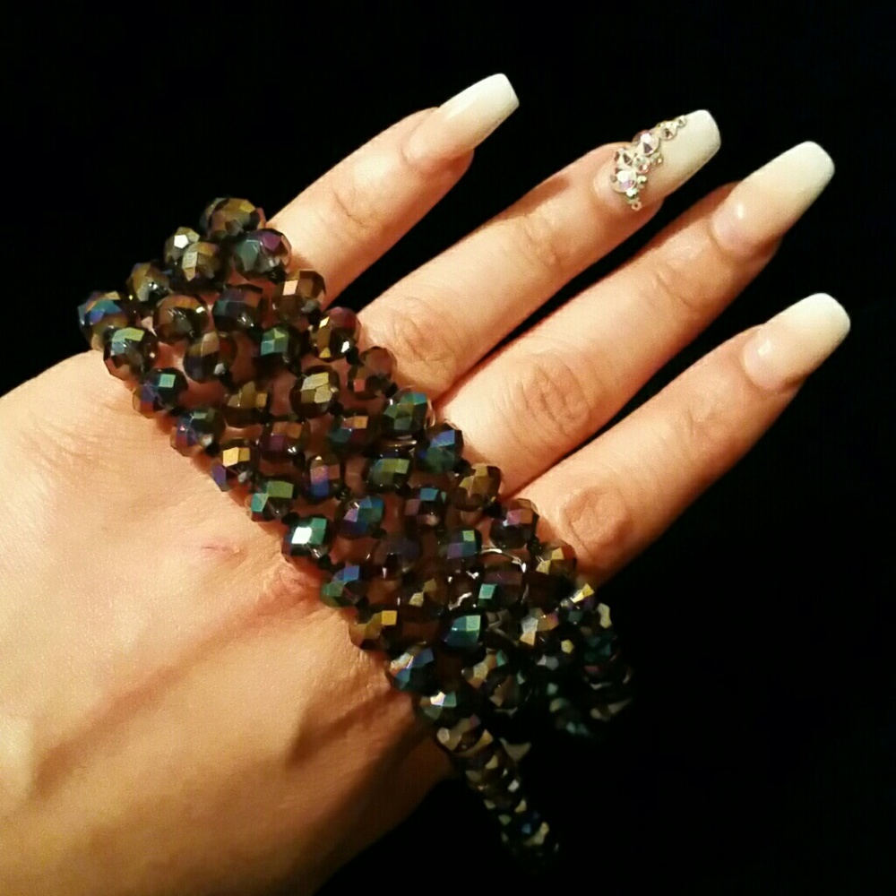 Purple jewel wrap around necklace