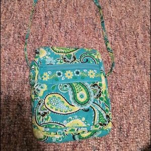 Green/blue cross body purse