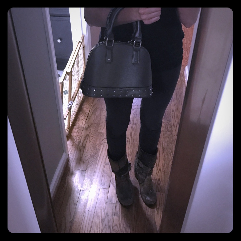 Small silver metallic handbag