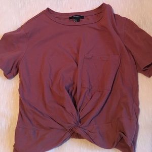 F21 Cropped Mauve Shirt