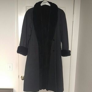 Escada feaux fur lined raincoat