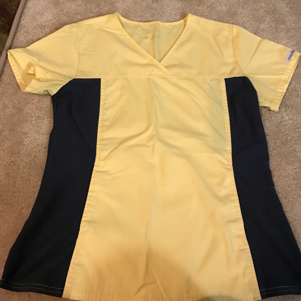 Women's yellow scrub top