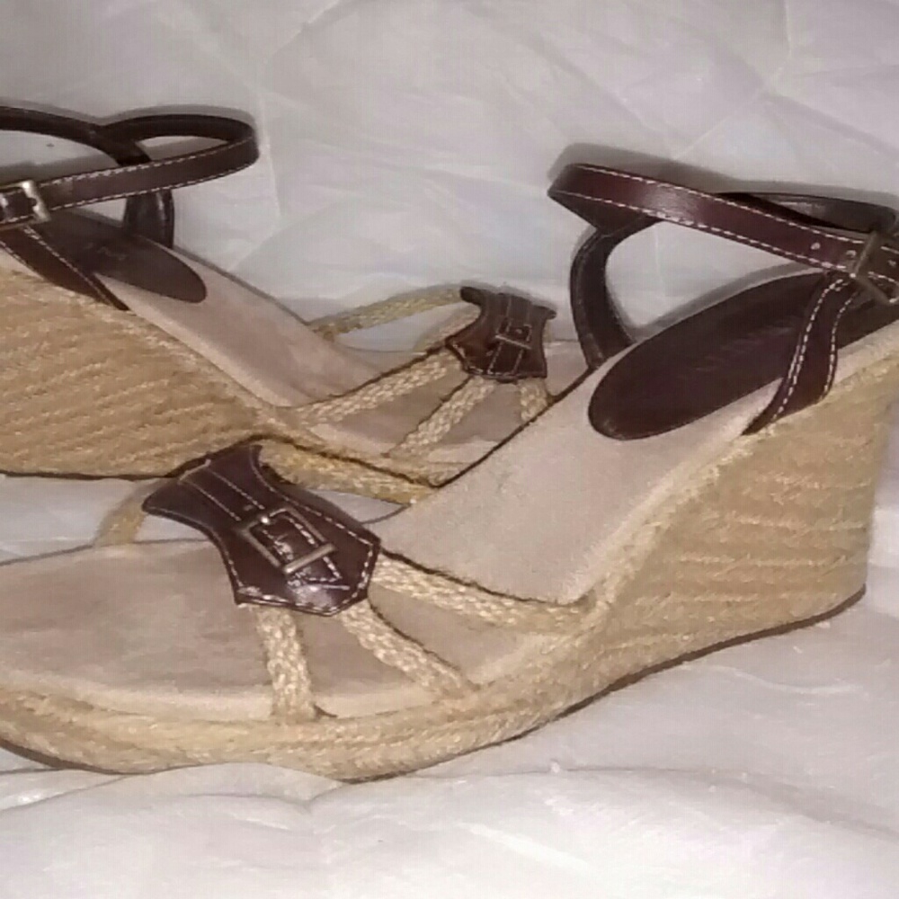 Cute stacked wedge sandals