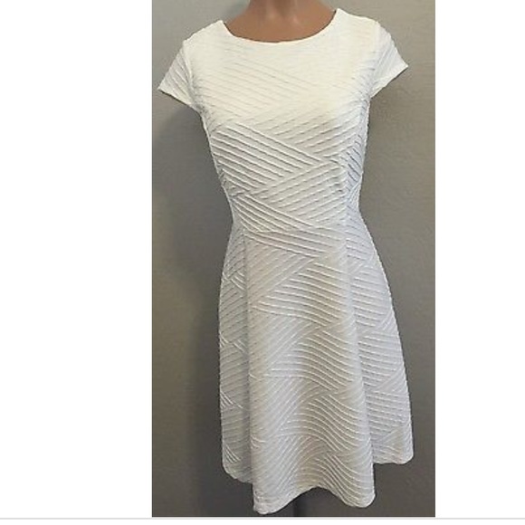 Enfocus studio Dresses & Skirts - Enfocus Studio Ivory cap sleeve a-line dress 8