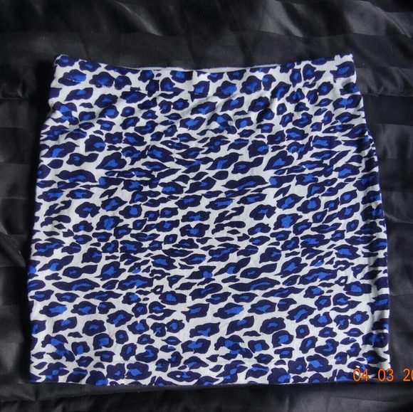 Leopard Blue Skirt - Picture 1 of 3